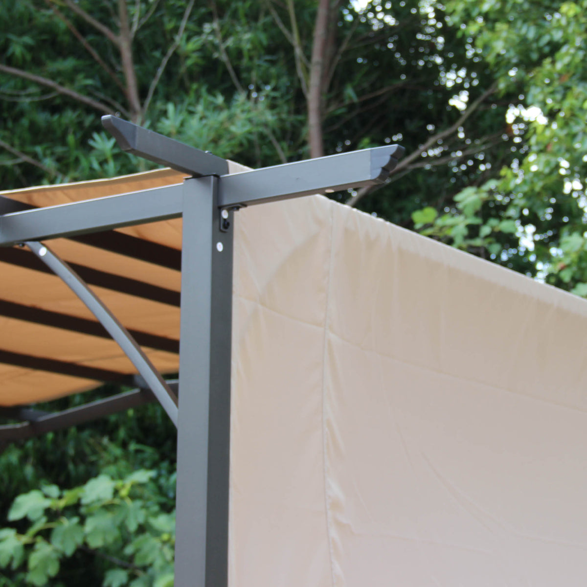 San Remo Brown Sliding Pergola Gazebo Shelter