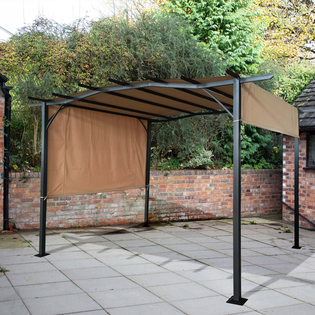 San Remo Brown Sliding Pergola Gazebo Shelter