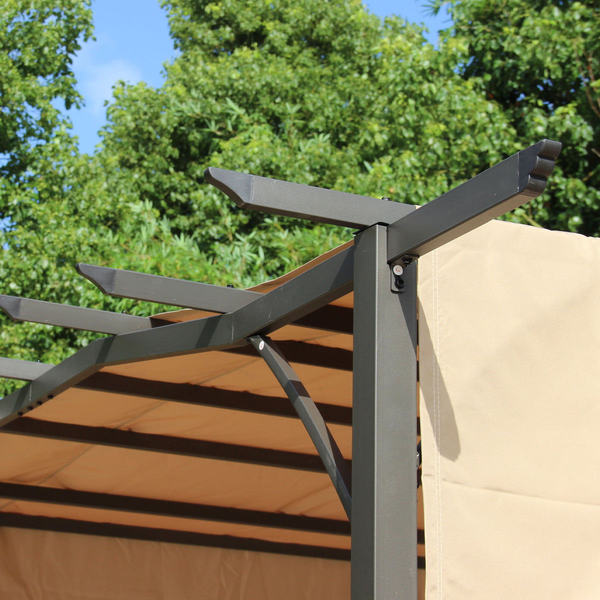 San Remo Brown Sliding Pergola Gazebo Shelter