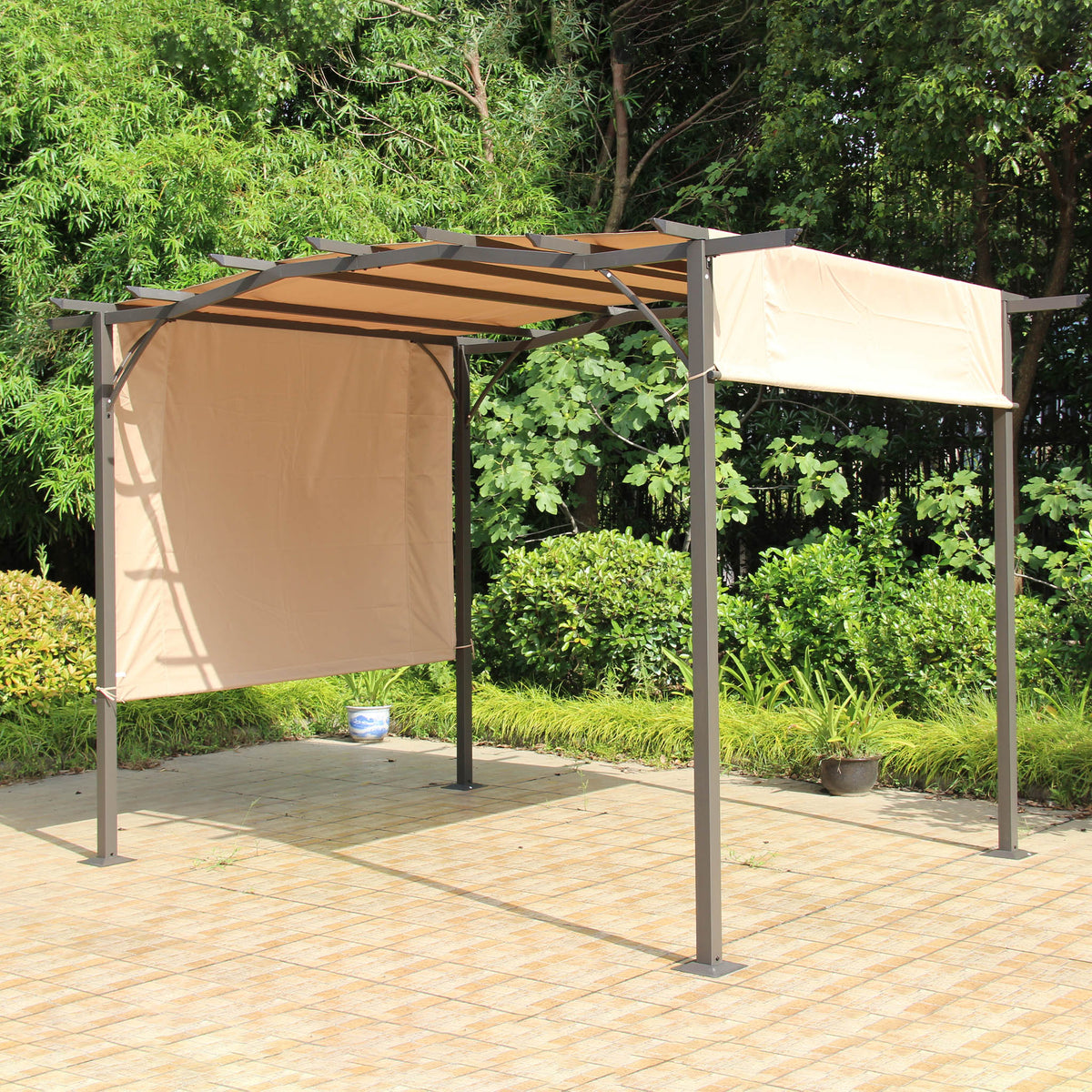 San Remo Brown Sliding Pergola Gazebo Shelter