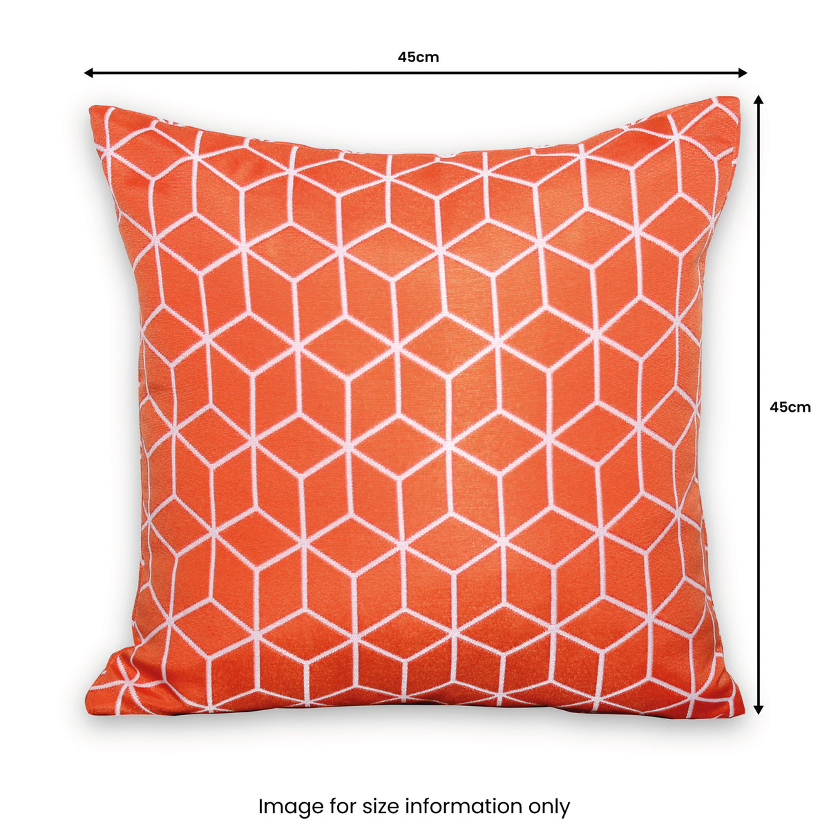 Outdoor Orange Geometric Scatter Cushion dimensions
