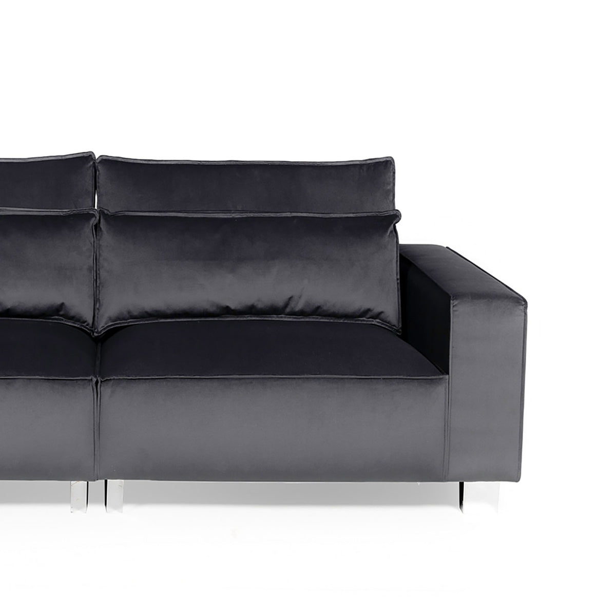 Sloane Luxe Chenille Charcoal 2 Seat Sofa - Close up of sofa