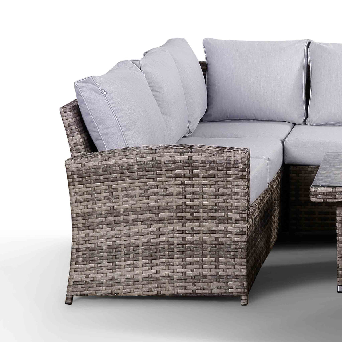 Sloane Grey Mix Rattan Corner Dining Set with Adjustable Height Table