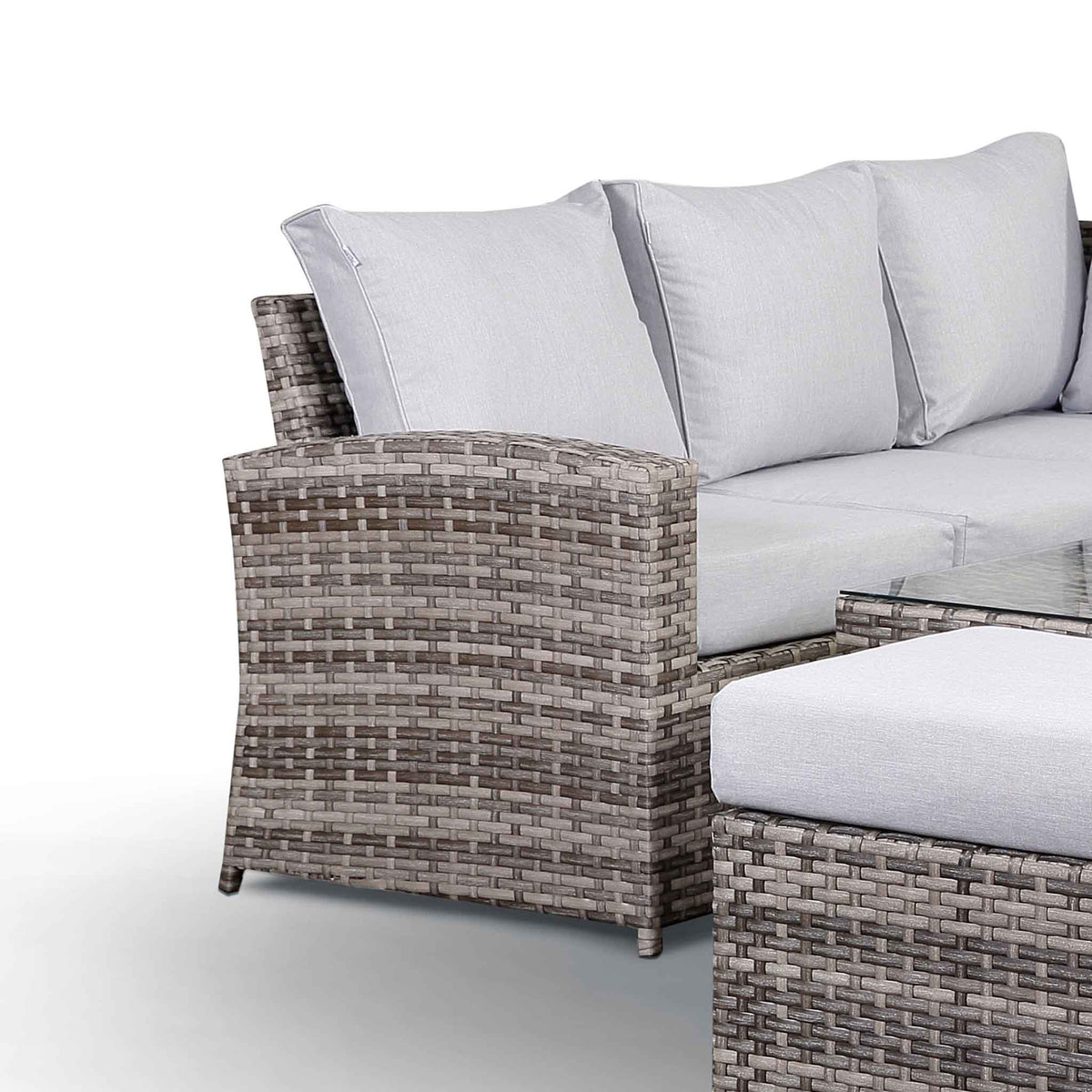 Sloane Grey Mix Rattan Corner Dining Set with Adjustable Height Table