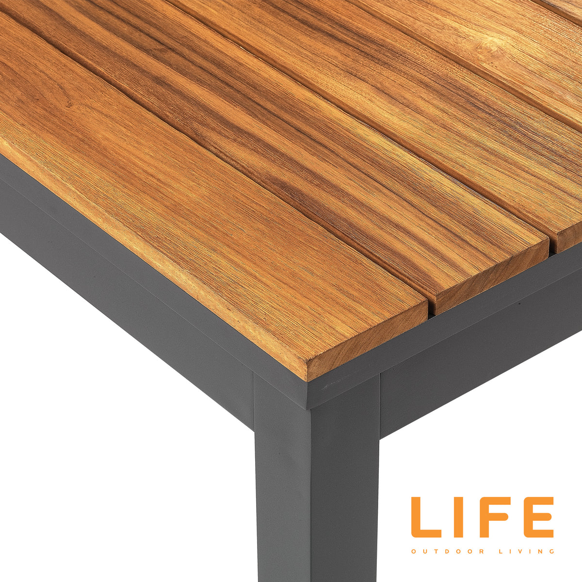 LIFE Soho Corner Lounge with Teak Coffee Table and Side Tables