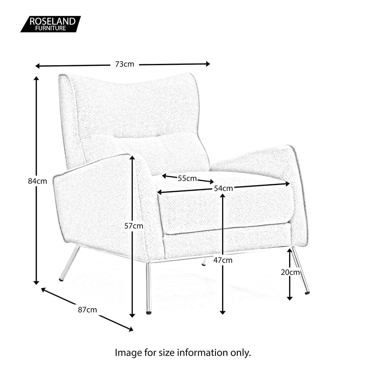 Charlie Accent Chair - Size Guide