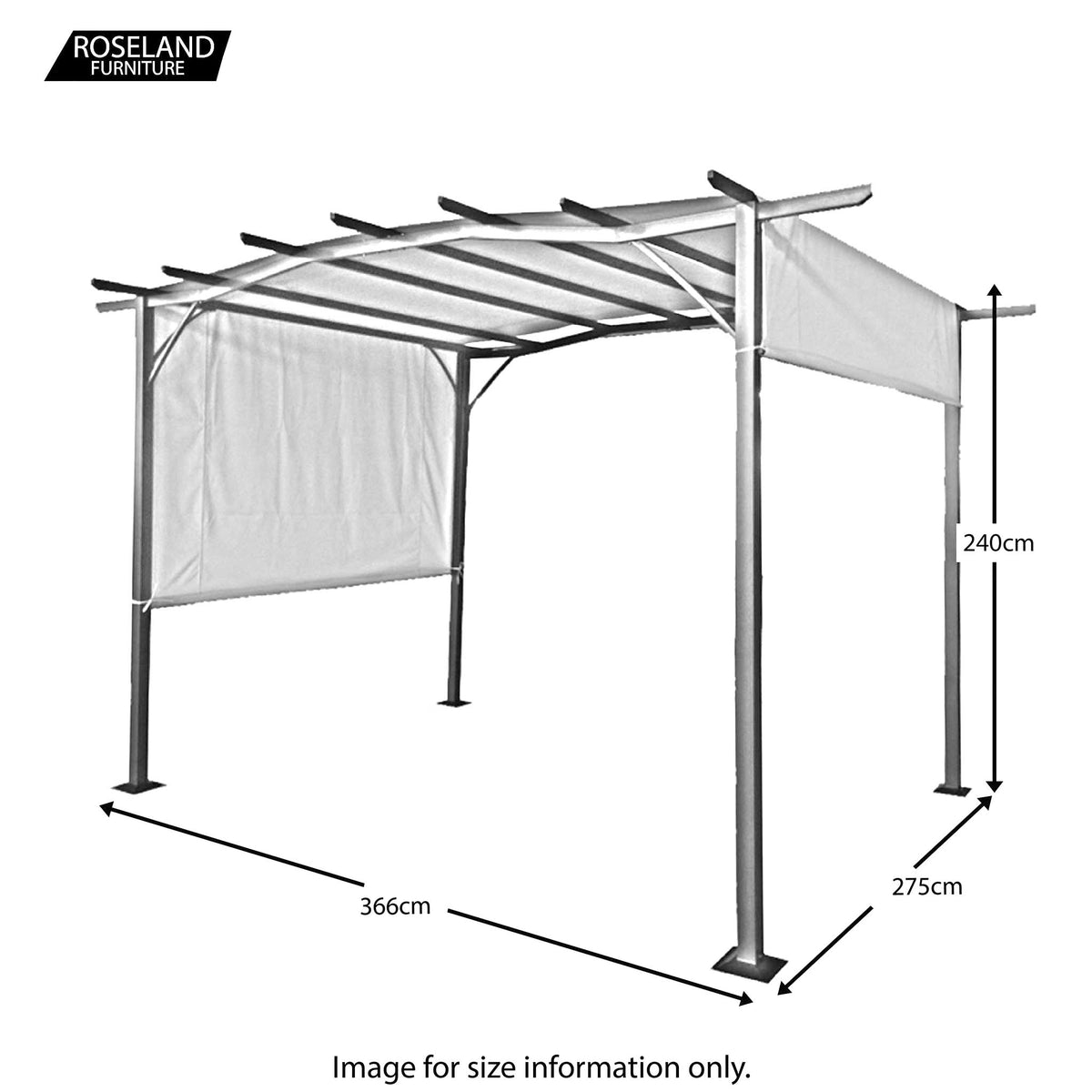 San Remo Sliding Pergola - Size Guide