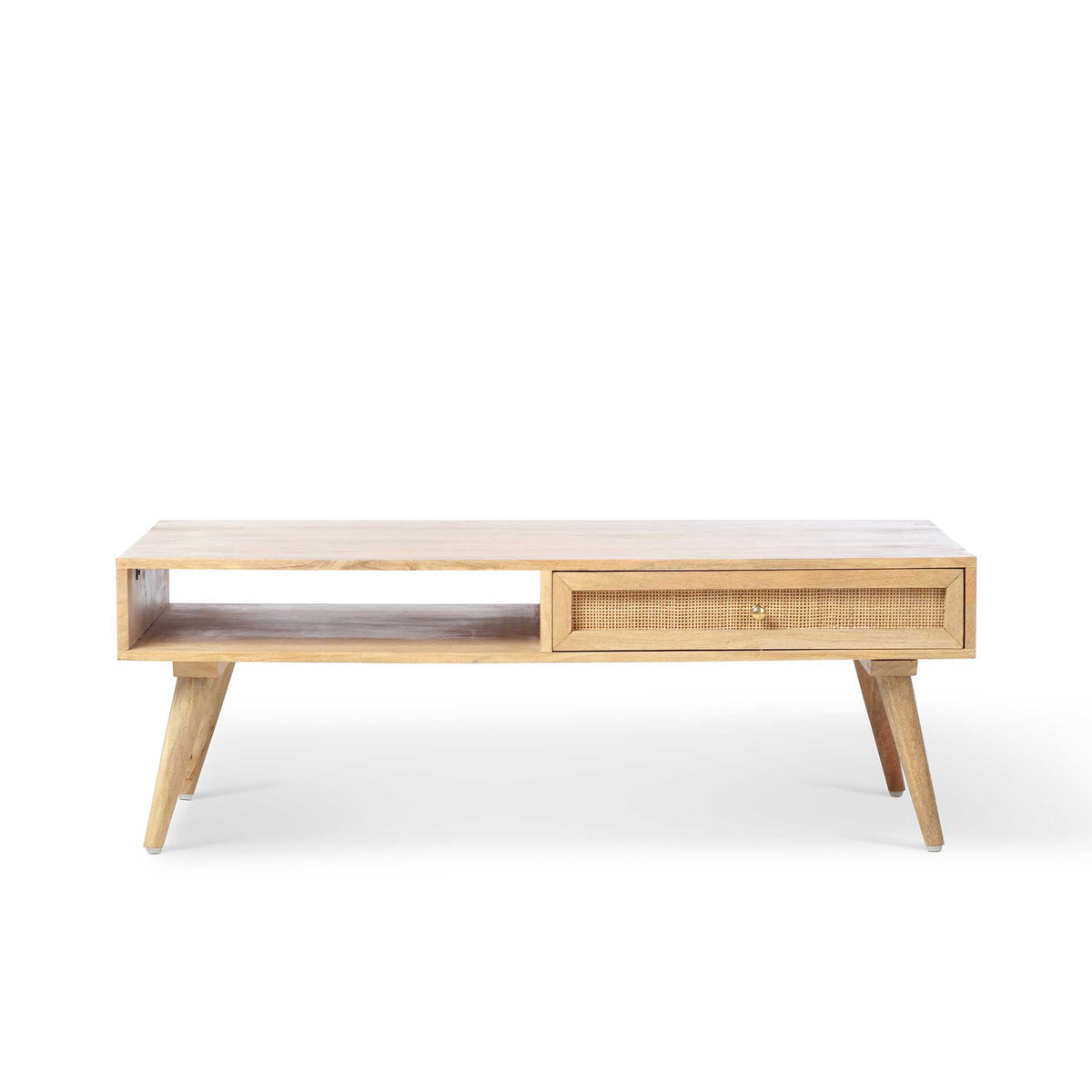 Venti Natural Mango Wood and Cane Coffee Table from Roseland Furniture