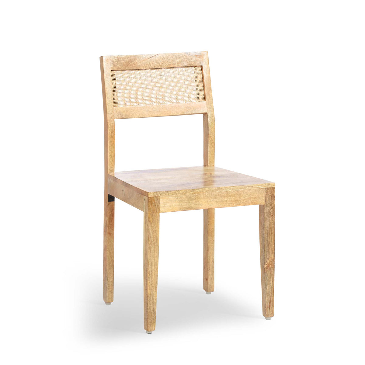 Venti Natural Mango Wood & Cane Home Office or Dining Chair from Roseland Furniture