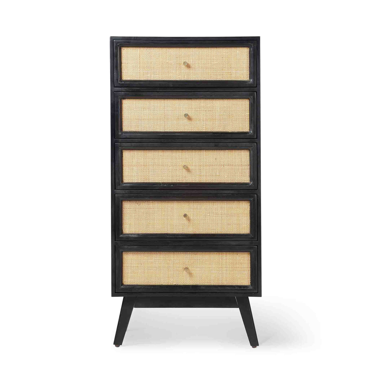 Venti Mango and Cane 5 Drawer Chest