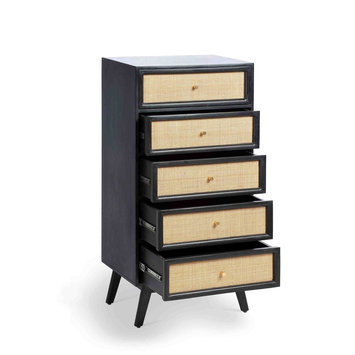 Venti Mango and Cane 5 Drawer Chest