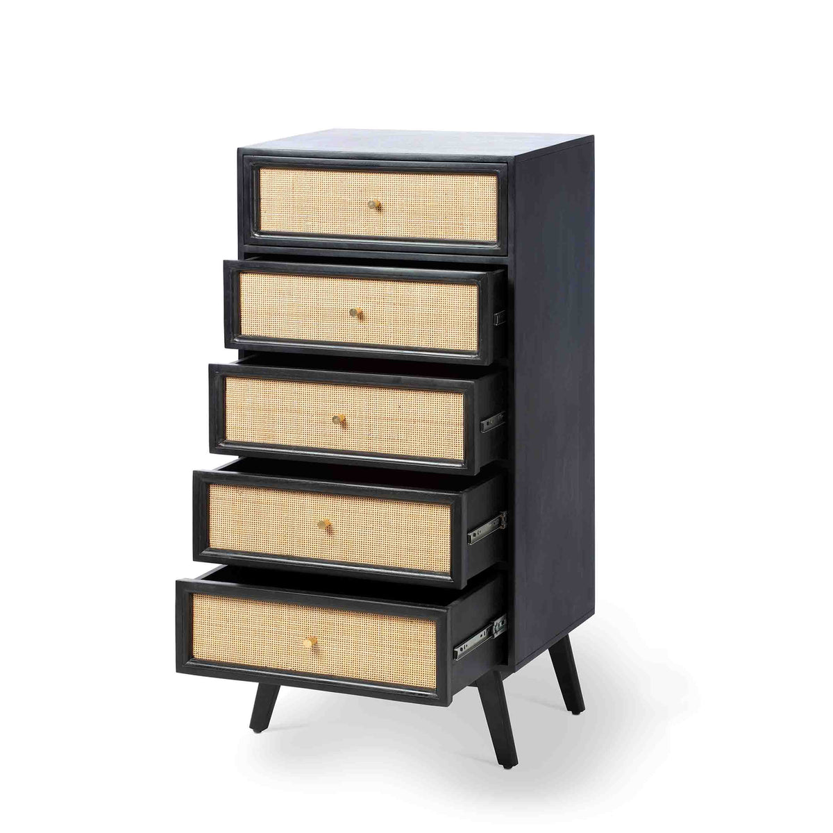 Venti Mango and Cane 5 Drawer Chest