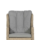 Wentworth 2 Seat Highback Rattan Garden Bistro Set close up of cushion