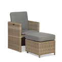 Wentworth 8 Seat Deluxe Rattan Cube Garden Dining Set - Chair and Foot-Stool