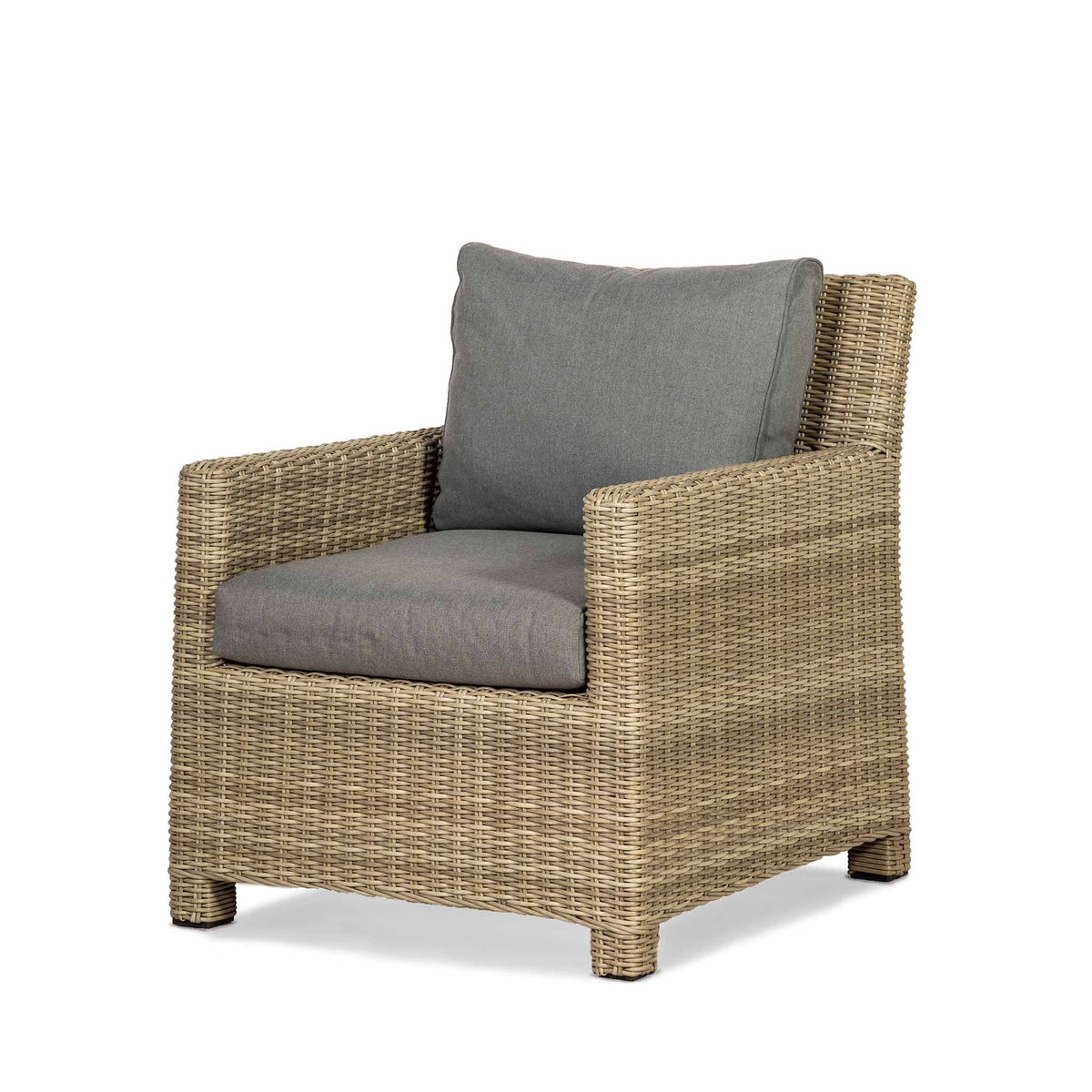 Wentworth Deluxe Rattan Sofa Garden Lounge Set with Adjustable Table - Close up Side view of Chair