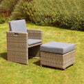 Wentworth 10 Seater Rattan Cube Garden Dining Set Armchair with stool