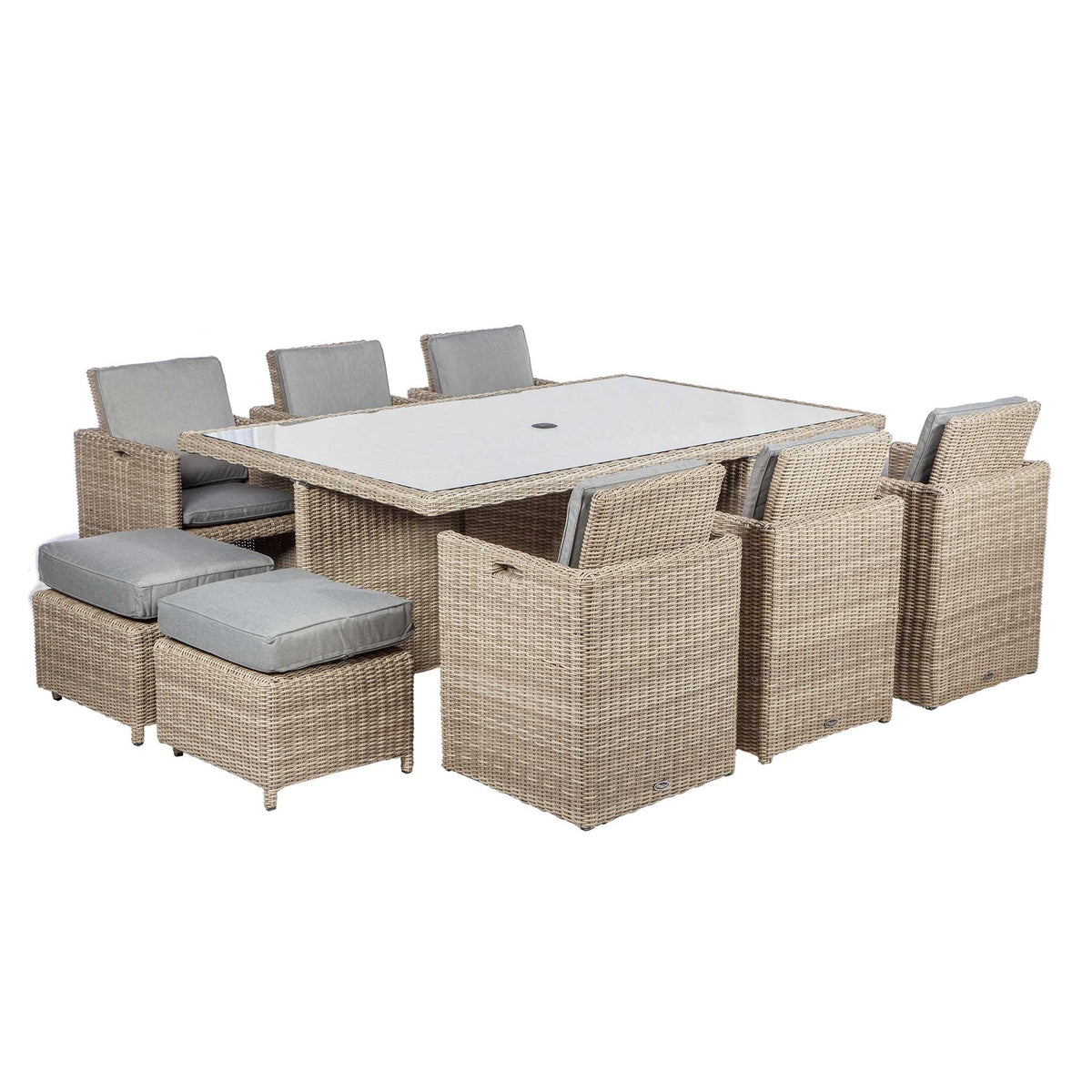 Wentworth 10 Seater Rattan Cube Outdoor Dining Set