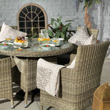 Wentworth 110cm 4 Seater Rattan Round Garden Dining Set Chairs