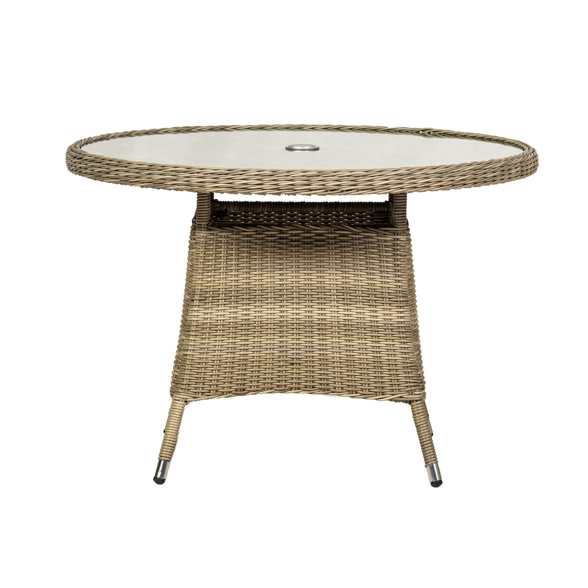 Wentworth 110cm 4 Seater Rattan Round Garden Dining Table