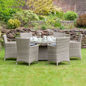 Wentworth 140cm 6 Seater Rattan Round Garden Dining Set from Roseland Furniture