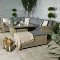 Wentworth Rattan 170cm Fire Pit Garden Dining Table & Lounge Set Lifestyle image