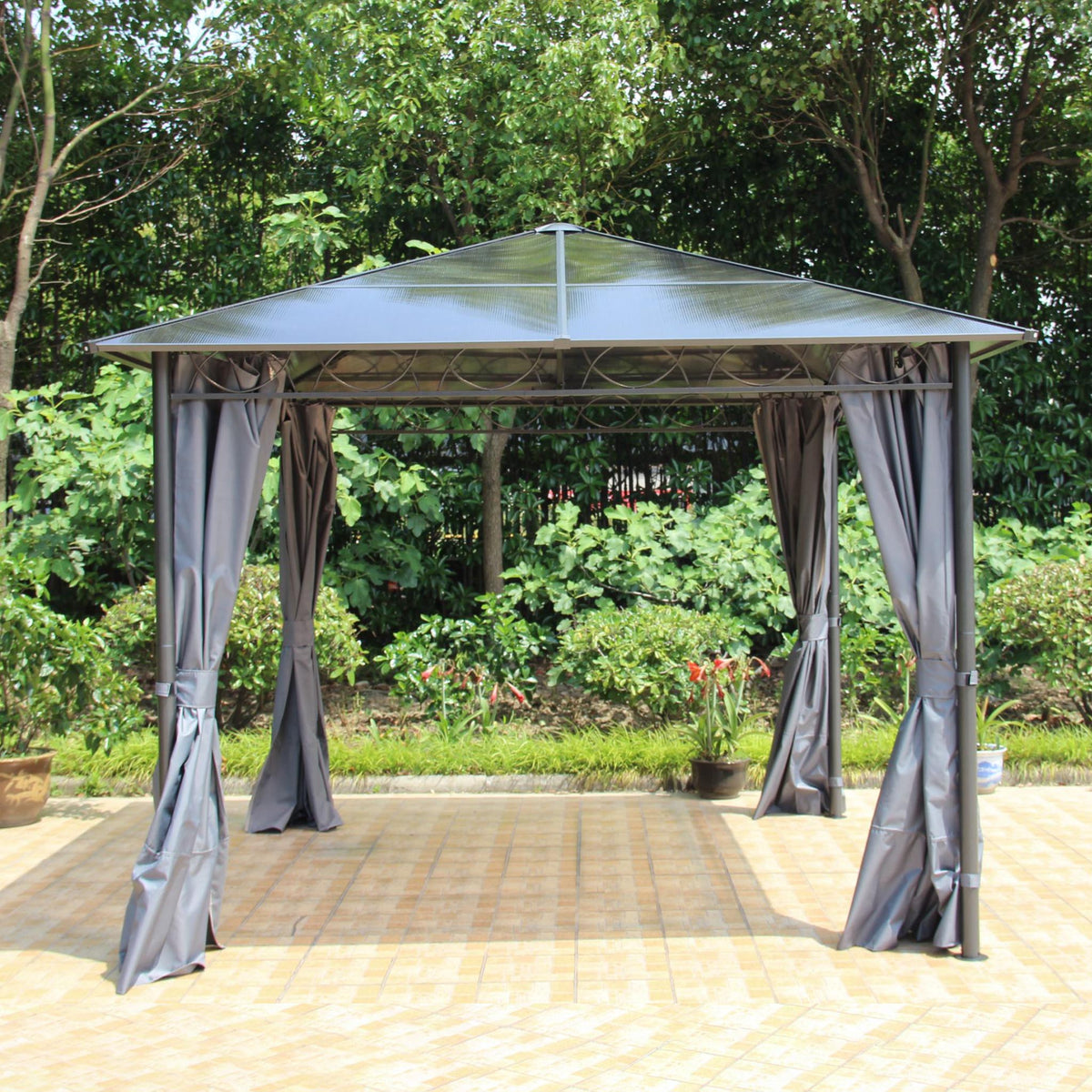 Zurich Grey 3m x 3m Polycarbonate Outdoor Gazebo