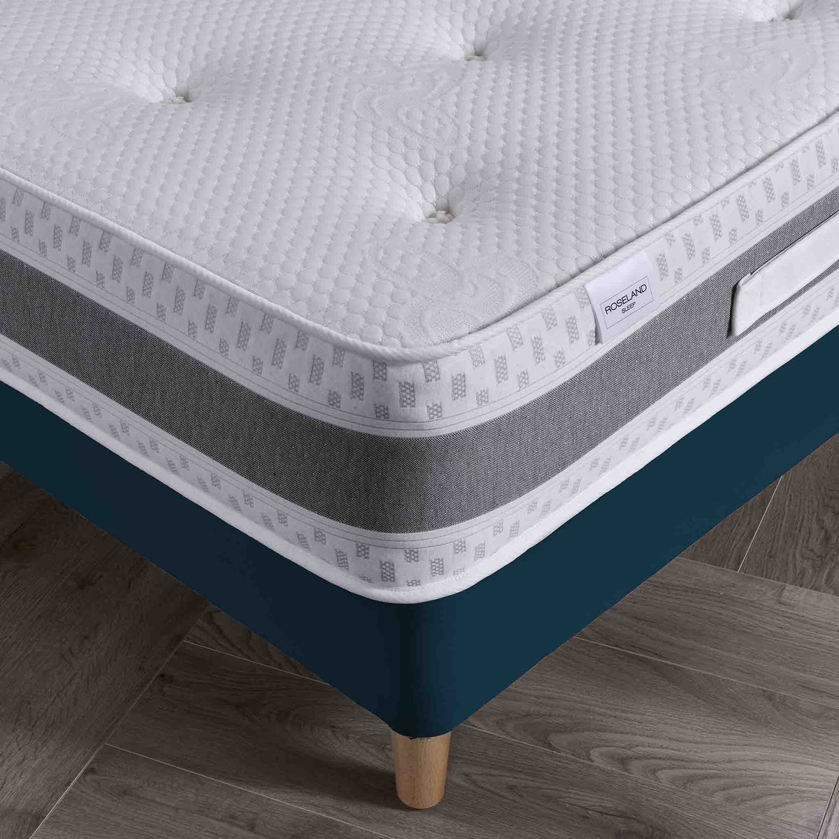 corner close up of the Roseland Sleep Tempest Memory Coil Mattress