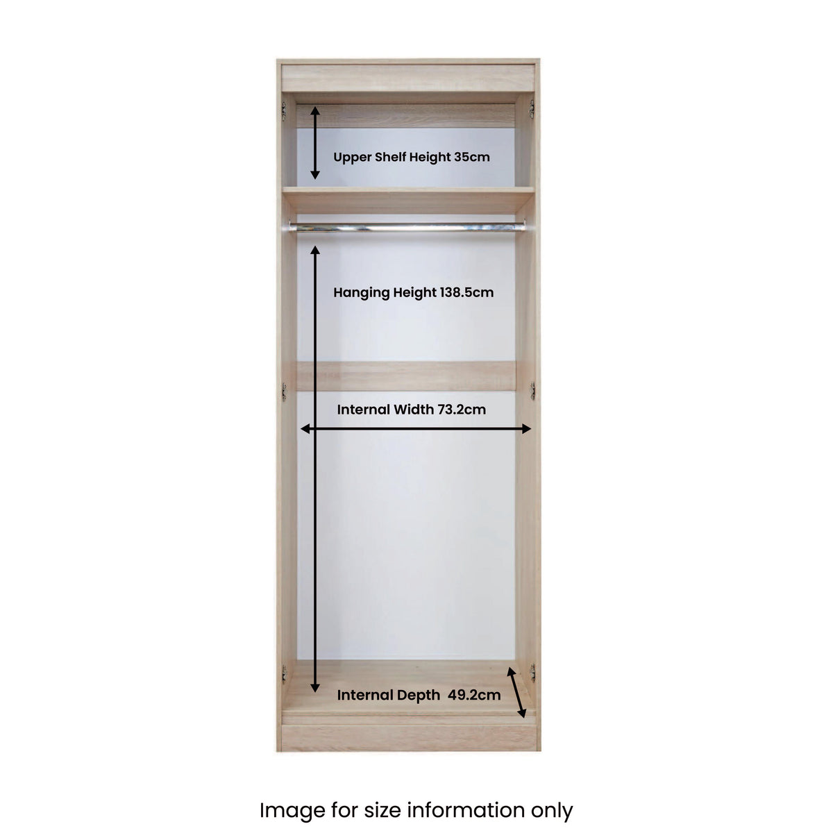 internal wardrobe measurements