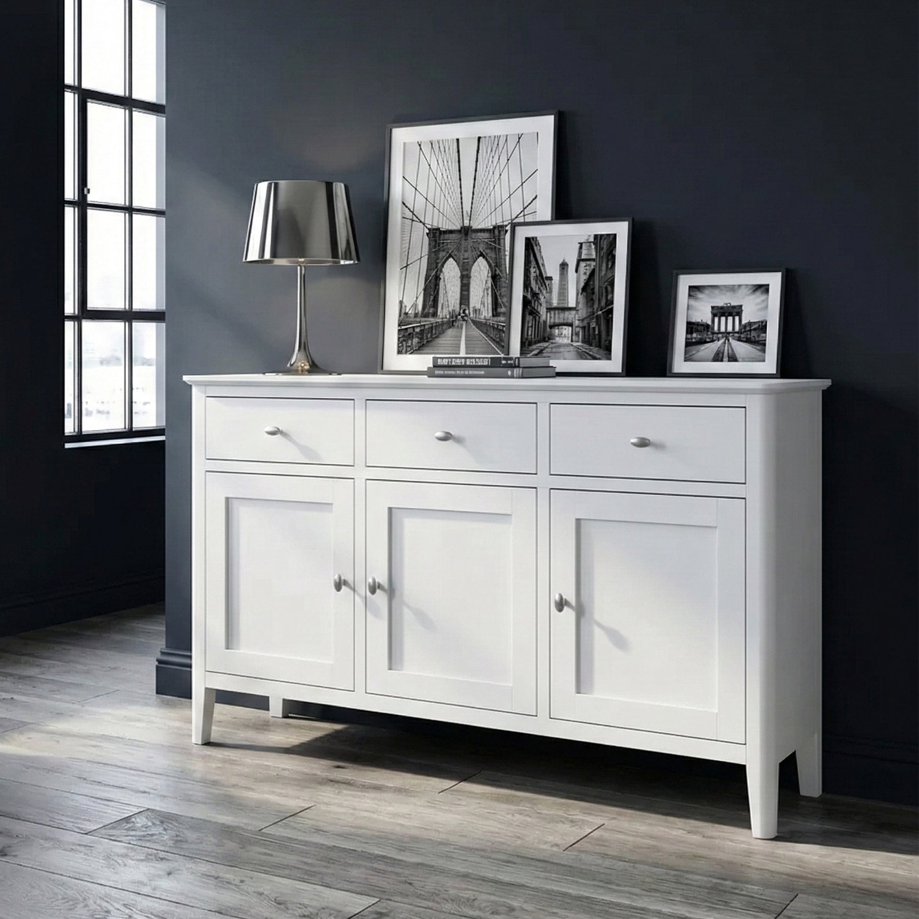 Chester White Large Sideboard by Roseland Furniture