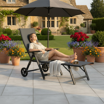 Sorrento Wheeled Sun Lounger