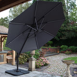 3.5m LED Cantilever Parasol Grey from Roseland Furniture
