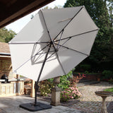 3.5m LED Cantilever Parasol Ivory from Roseland Furniture