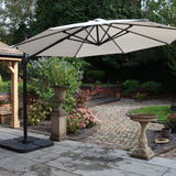 3.5m LED Cantilever Parasol Ivory from Roseland Furniture