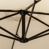 close view of the 3m Crank & Tilt Ivory Cantilever Canopy
