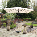 Ivory Cream Rectangular Parasol with Grey aluminium Frame from Roseland Home furniture