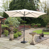 Ivory Cream Rectangular Parasol with Grey aluminium Frame from Roseland Home furniture
