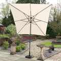 Ivory Cream Rectangular Parasol with Grey aluminium Frame from Roseland Home furniture
