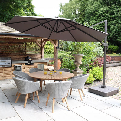 3.5m Round Deluxe Cantilever Parasol with Base