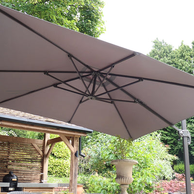 3m x 3m Square Deluxe Cantilever Parasol with Base