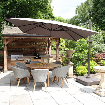 3m x 3m Square Deluxe Cantilever Parasol with Base