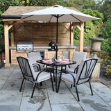 Amalfi 4 Seater Dining Set with Ivory Padded Cushions from Roseland Furniture