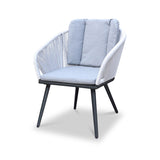 Aspen 120cm Round Table w 4 Aspen Rope Chairs from Roseland Furniture