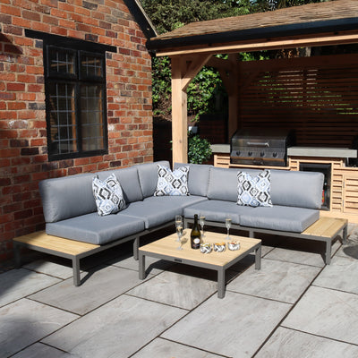 Aspen Mini Garden Lounge Set with Teak Coffee and Side Tables
