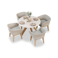 Astral 4 Seater Round Terrazzo Concrete Dining Set with Eden Dusk Dining Chairs