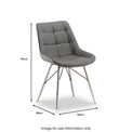 Ana Grey Faux Leather Dining Chair (Dimensions) by Roseland Furniture