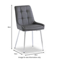 Argent Grey Faux Leather Quilted Dining Chair (Dimensions) from Roseland furniture
