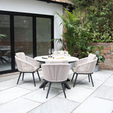Bali 120cm Round Table w 4 Bali Rope Chairs from Roseland Furniture