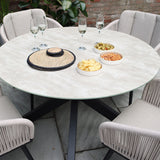 Bali 120cm Round Table w 4 Bali Rope Chairs from Roseland Furniture