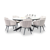 Bali 200cm Oval Table w 6 Bali Rope Chairs from Roseland Furniture