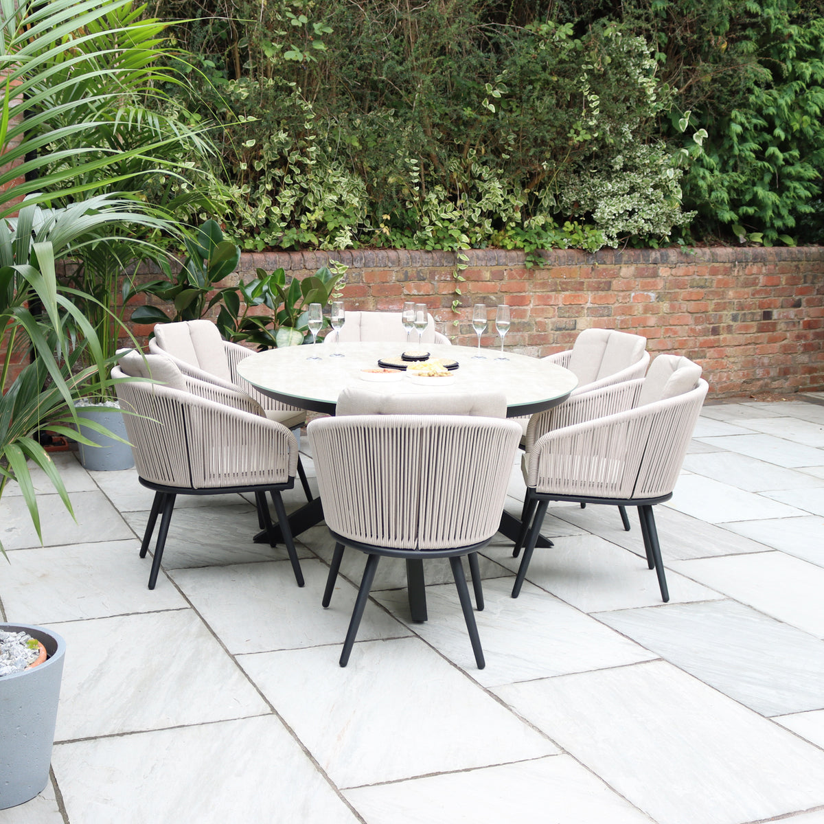Bali 200cm Oval Table w 6 Bali Rope Chairs from Roseland Furniture